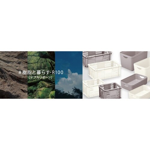 バスケット 樹脂と暮らす R100 アイボリー×2