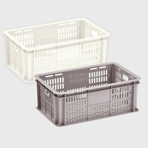 バスケット 樹脂と暮らす R100 アイボリー×2