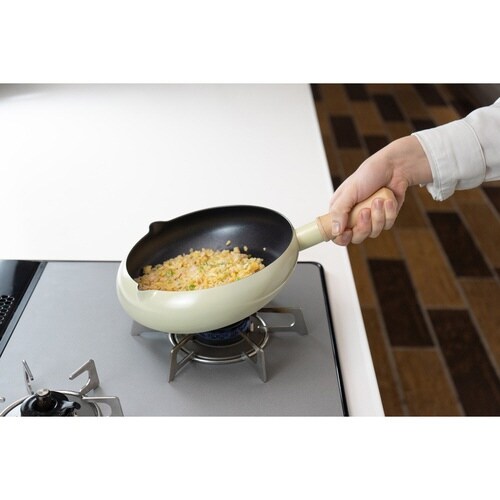 フライパン 22cm ねこ型 アイボリー×2