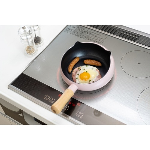 いため鍋 20cm ねこ型 IH対応 ピンク×2