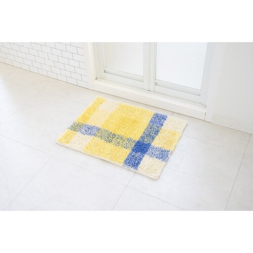 バスマット乾度良好リアン45×60cmブルー×2