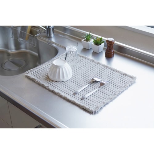 水切りマット ふわさら吸水水切りマット グレージュ