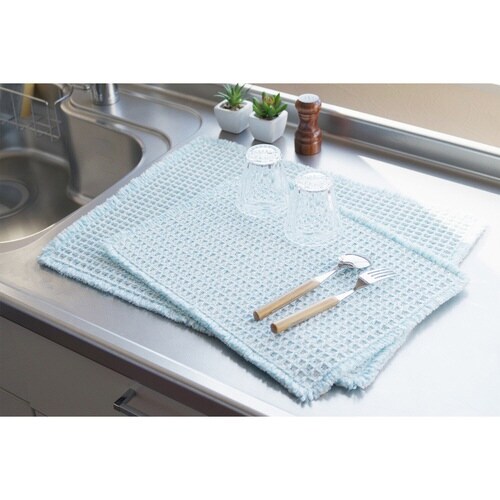 水切りマット ふわさら吸水水切りマット ブルー