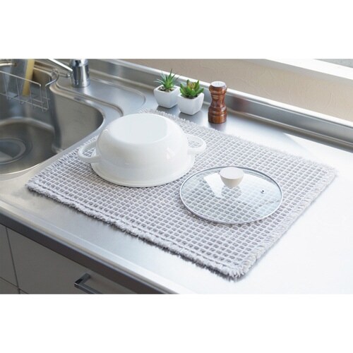 水切りマット ふわさら吸水水切りマット グレージュ