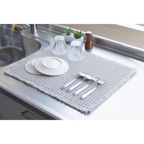 水切りマット ふわさら吸水水切りマット グレージュ