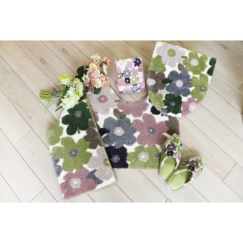 トイレマットフルール55×60cmグリーン×2