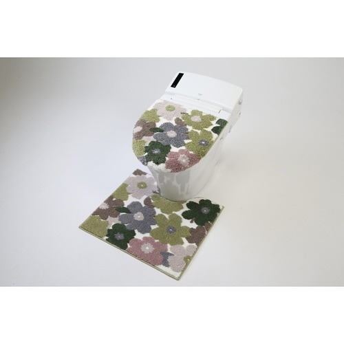 トイレマットフルール55×60cmグリーン×2