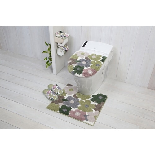 トイレマットフルール55×60cmグリーン×2