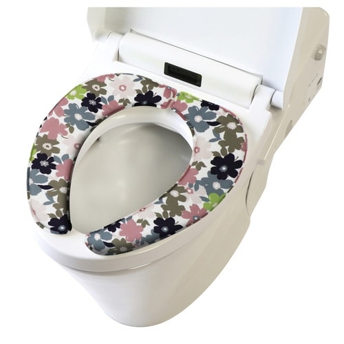 トイレ 便座シート 吸着 フルール ピンク×2
