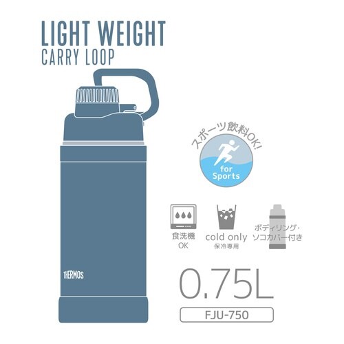サーモス 水筒 750ml アッシュブルー