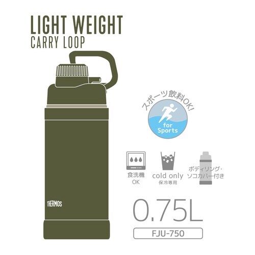 サーモス 水筒 750ml カーキ