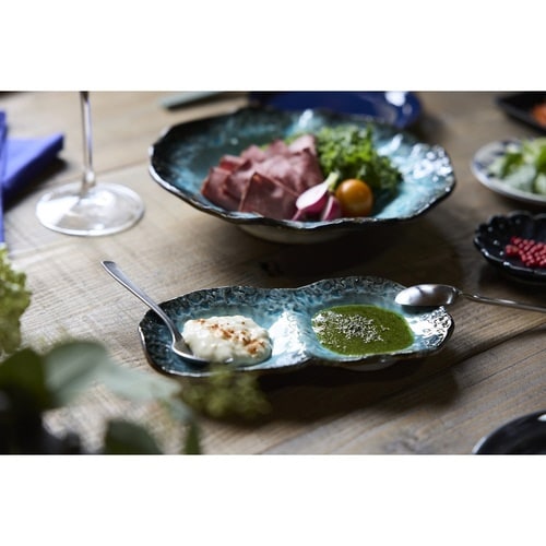 カレー皿 23cm KANADE 陶器 青