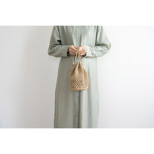 巾着 バッグ マルシェシリーズ ベージュ×2