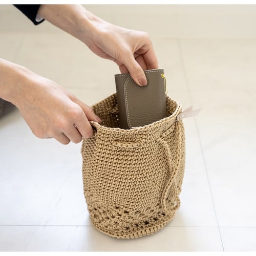 巾着 バッグ マルシェシリーズ ベージュ×2