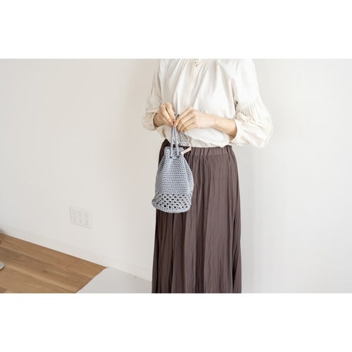 巾着 バッグ マルシェシリーズ グレー×2