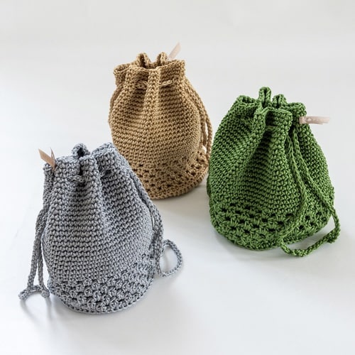 巾着 バッグ マルシェシリーズ グレー×2