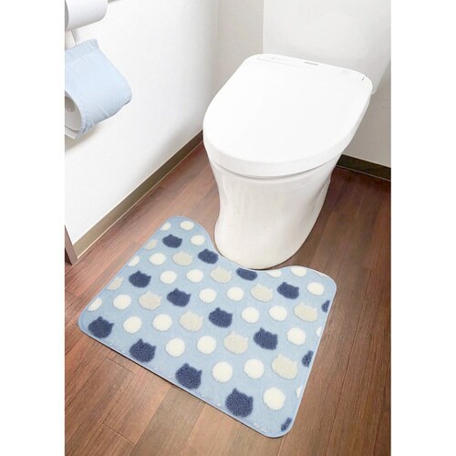 トイレマット ふわりんこトイレマット ブルー×2