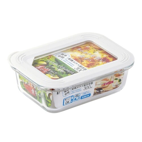 保存容器 300ml 簡単密閉 耐熱ガラス保存容器