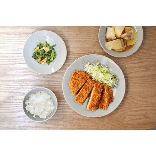 プレート 23.5cm 軽量磁器 ライトグレー