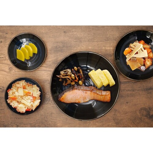 プレート 22cm 深皿 軽量磁器 ネイビー