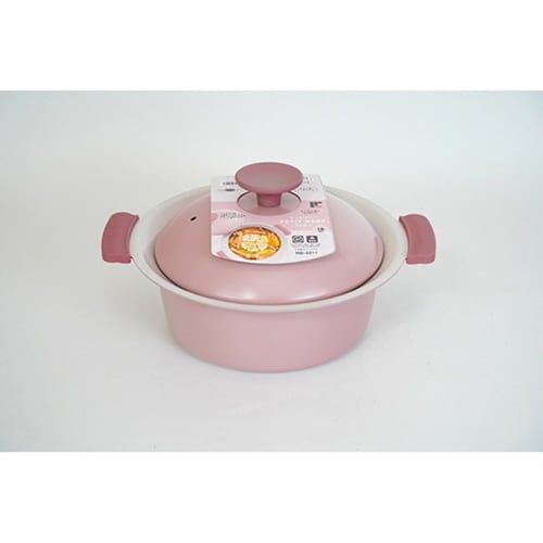 卓上鍋 18cm 軽量 蓋付き ピンク×2