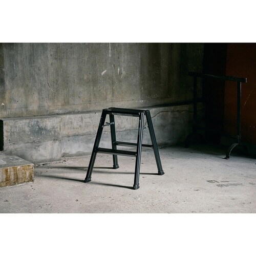 脚立 アルミ製 踏み台 2段 ガレージ ブラック