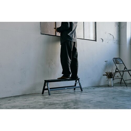 脚立 アルミ製 ワイド 踏み台 1段 ブラック