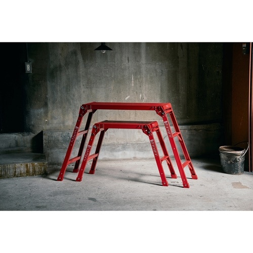 脚立 アルミ製 作業台 2段 ガレージ レッド
