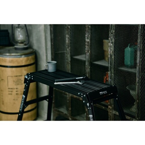 脚立 アルミ製 作業台 2段 ガレージ ブラック