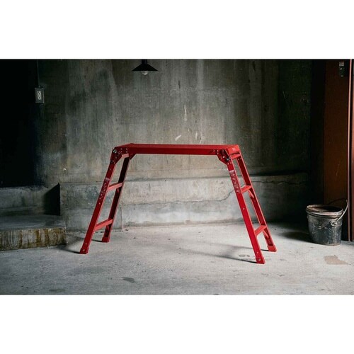 脚立 アルミ製 作業台 3段 ガレージ レッド