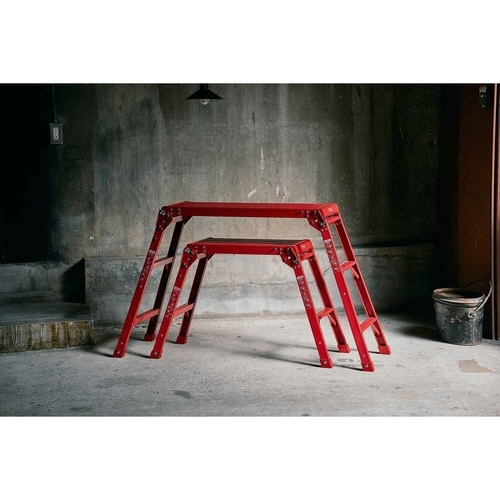 脚立 アルミ製 作業台 3段 ガレージ レッド