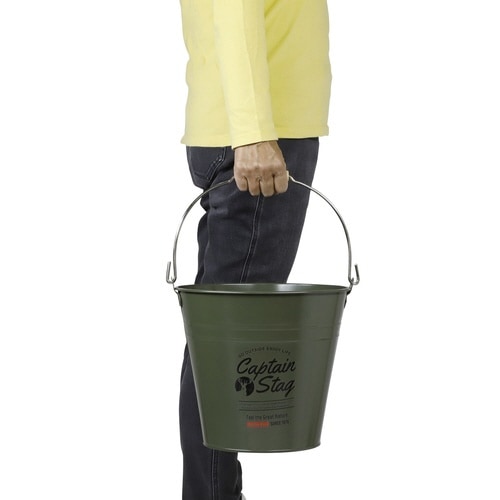 バケツ スチールバケツ10L オリーブ×2