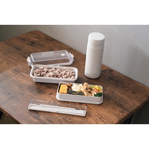 弁当箱 ホームレーベル グレーホワイト×2