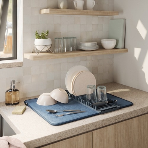 umbra 水切りマット ユードライ ブルー×2