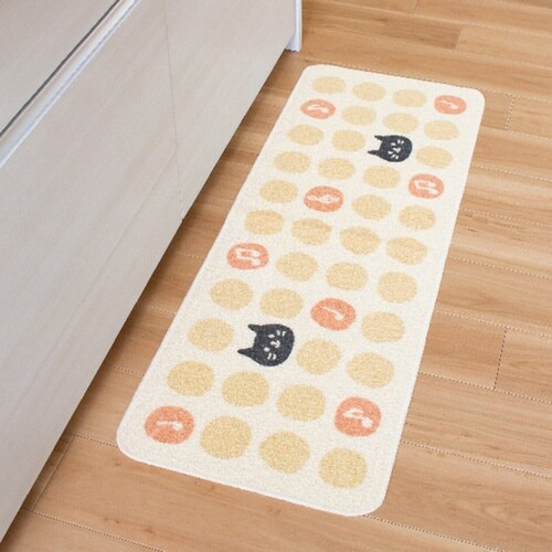 キッチンマット 総柄 45x120cm ネコ ネコ