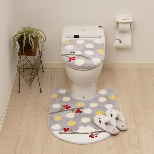 蓋カバートイレシマエナガちゃん兼用グレー×2