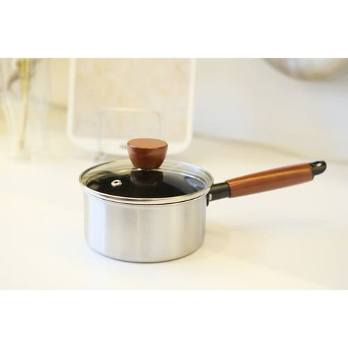 片手鍋 14cm IH対応 ガラス蓋付き×2