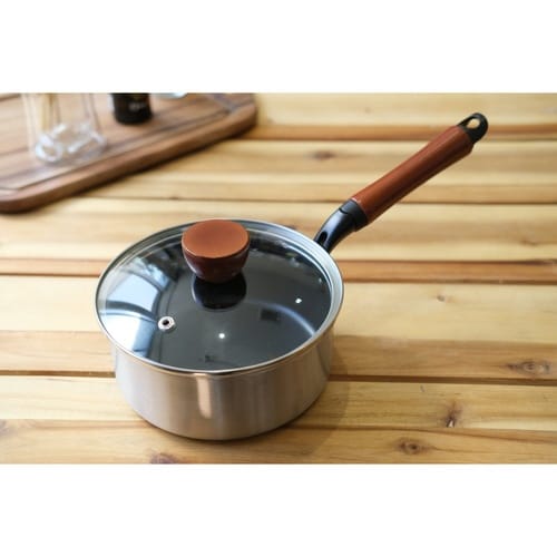 片手鍋 14cm IH対応 ガラス蓋付き×2