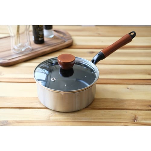 片手鍋 16cm IH対応 ガラス蓋付き×2