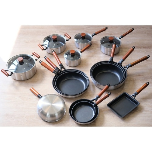 片手鍋 16cm IH対応 ガラス蓋付き×2