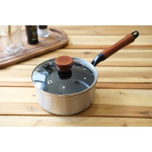 片手鍋 18cm IH対応 ガラス蓋付き