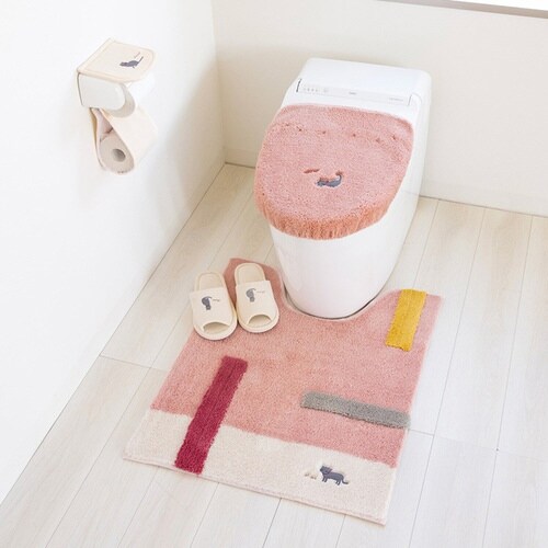トイレマット ミニョン 約75×63cm ピンク