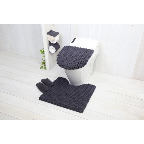 蓋カバー MOU トイレふたカバー チャコール×2