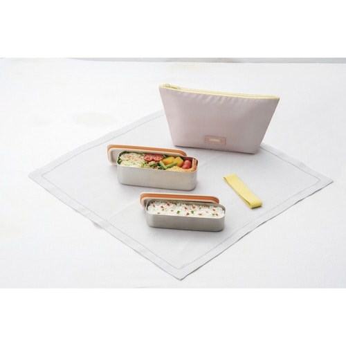 サーモス 弁当箱 2段 635ml イエローピンク