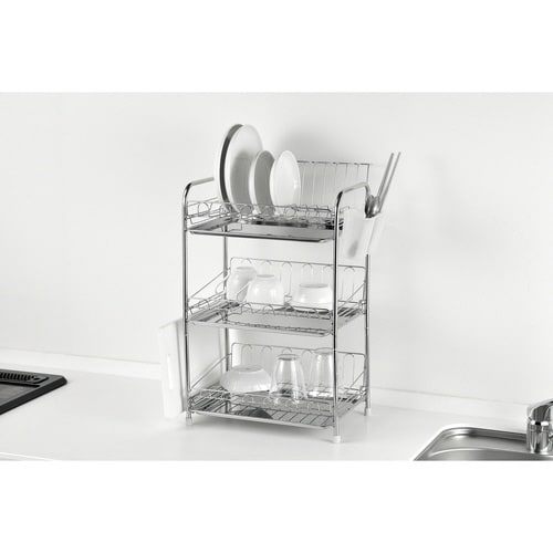 水切りラック シエラ ステンレス製 3段式