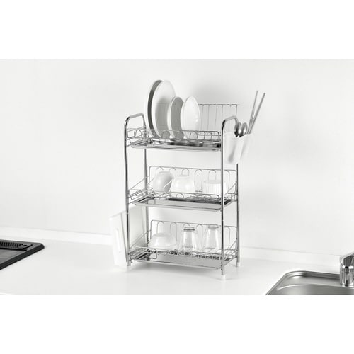 水切りラック シエラ ステンレス製 3段式