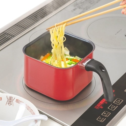 マルチポット 2L スクエア IH対応 レッド×2