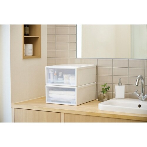 収納ケース Fits フィッツ ホワイトクリア×2