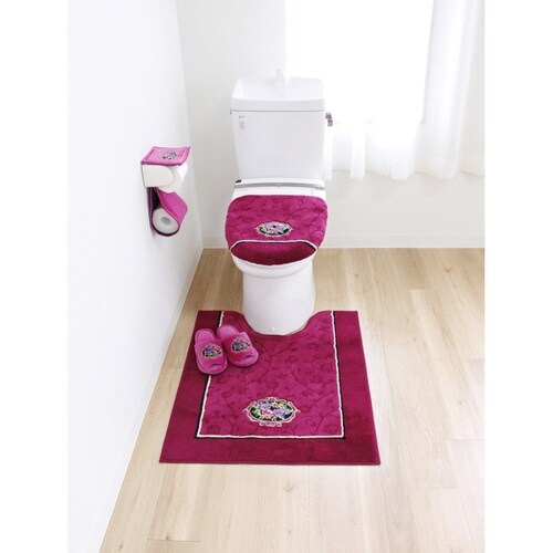 蓋カバー シェニールロゼ トイレフタカバー ピンク