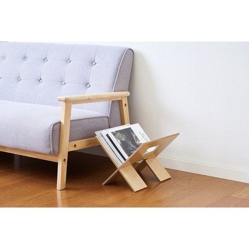 マガジンラック 木製 X型×2